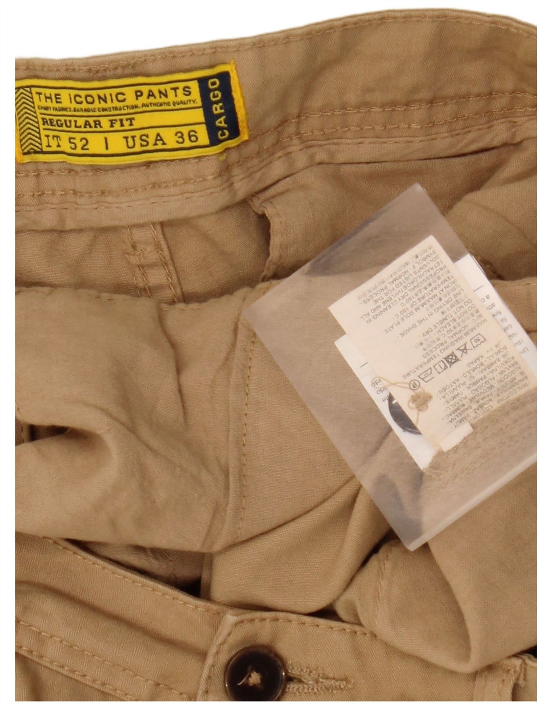 Shorts cargo masculino VINTAGE W36 grande algodão marrom