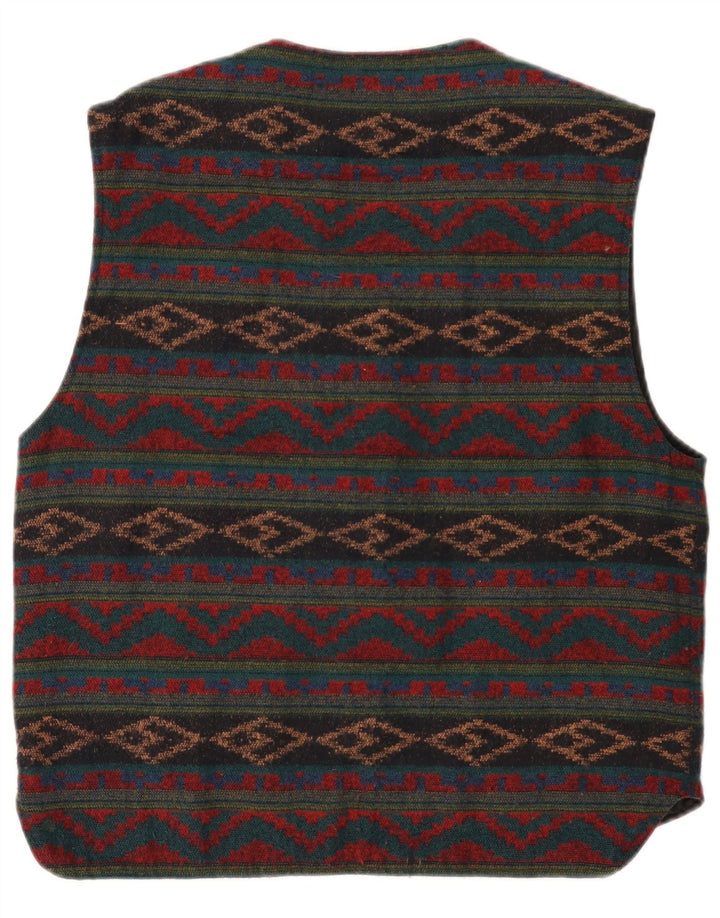 Colete masculino vintage médio multicolorido geométrico