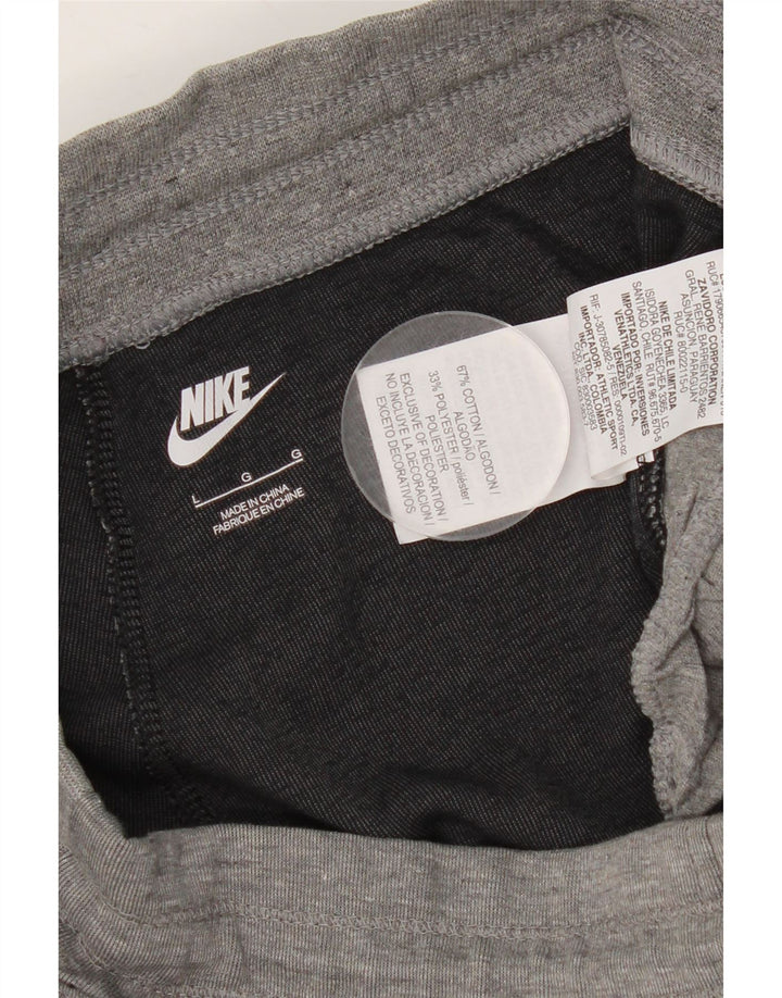 Calça de treino masculina Nike Joggers grande cinza colorblock algodão