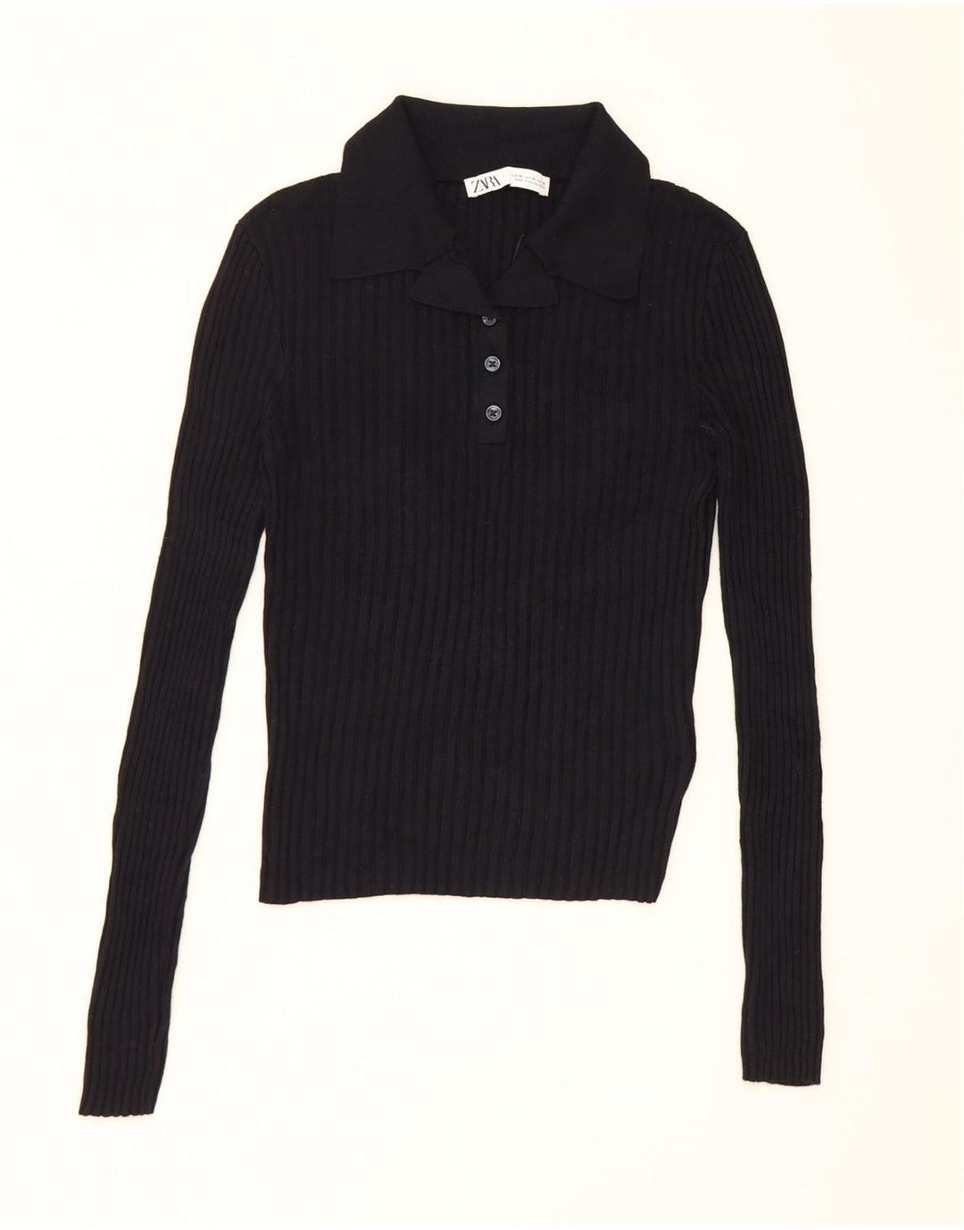 Zara Womens Crop Top UK 12 Médio Azul Marinho Viscose