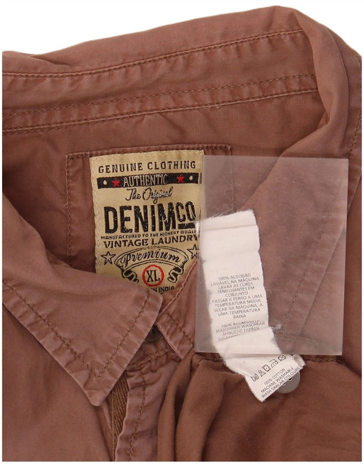 Camisa masculina vintage XL algodão marrom