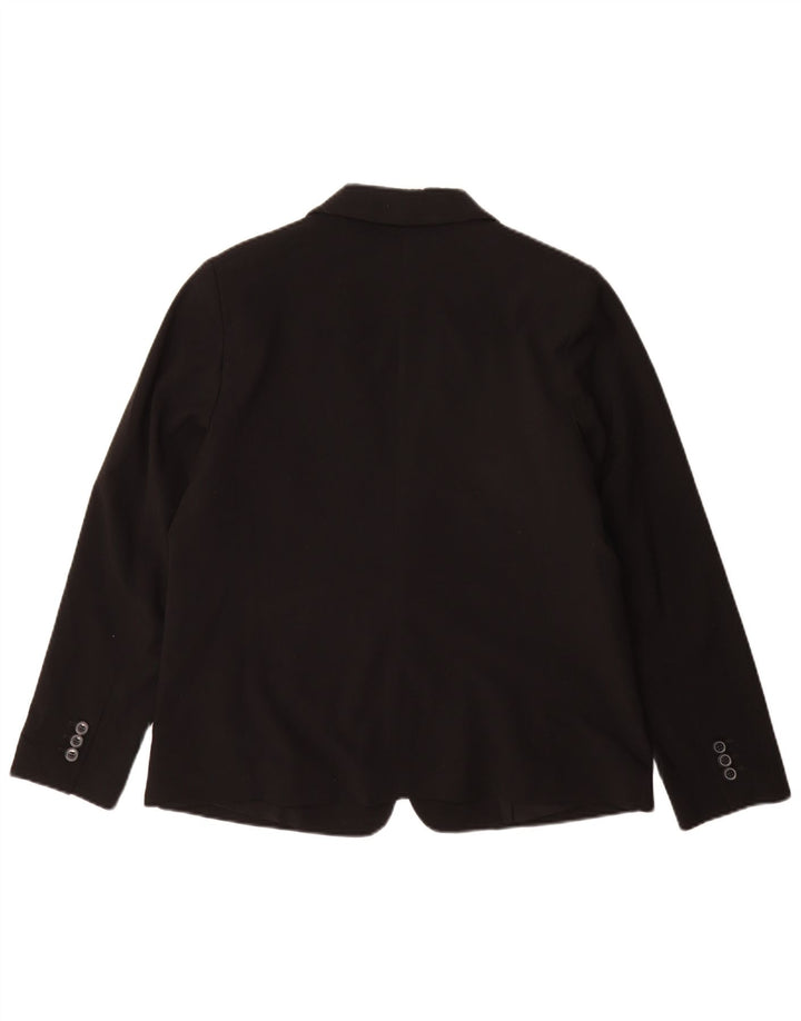 Jaqueta blazer feminina Marks & Spencer com 1 botão Reino Unido 14 grande poliéster preto