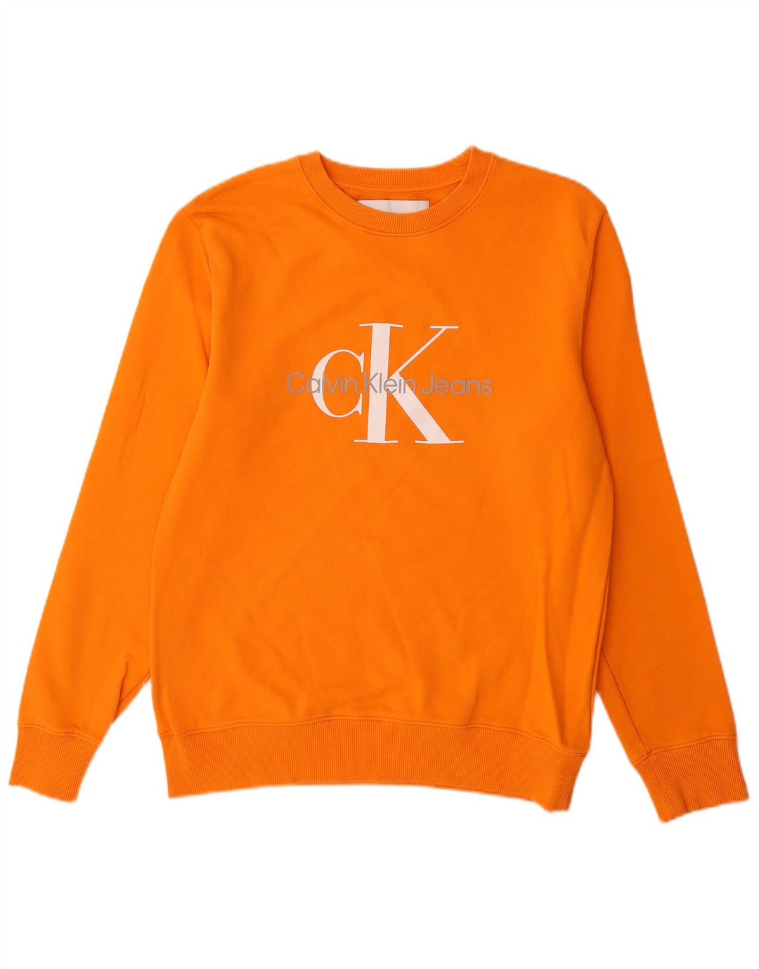 Calvin Klein Jeans Masculino moletom gráfico jumper médio laranja algodão
