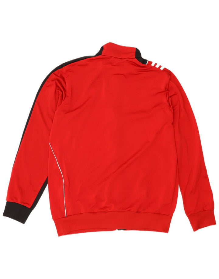 ADIDAS Mens Tracksuit Top Jacket UK 38/40 Médio Vermelho Colourblock Poliéster