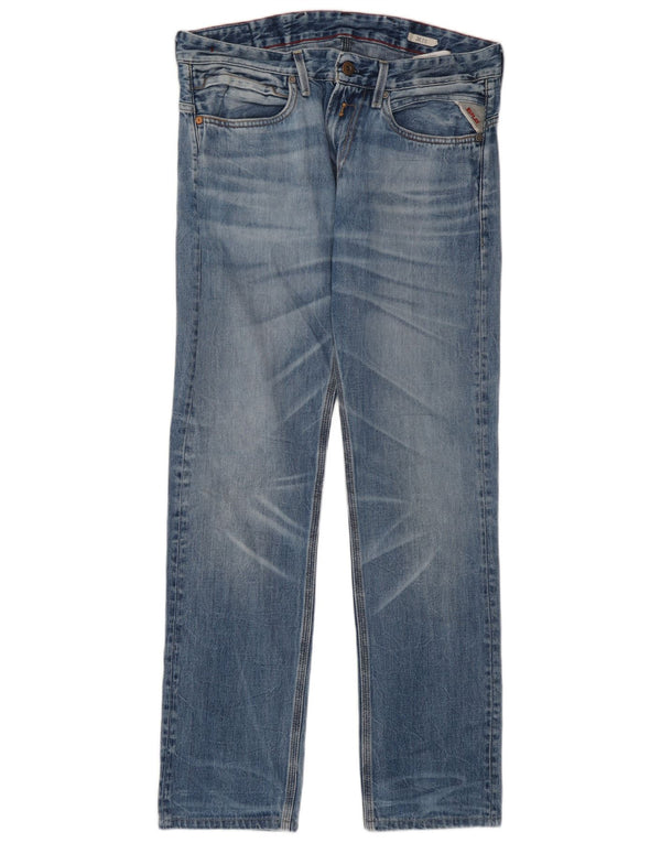 Replay Mens Jeto Slim Jeans W32 L30 Azul Algodão