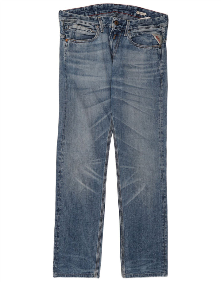 Replay Mens Jeto Slim Jeans W32 L30 Azul Algodão