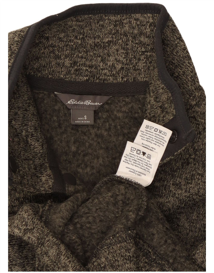 Suéter masculino Eddie Bauer com gola redonda e poliéster manchado cinza pequeno