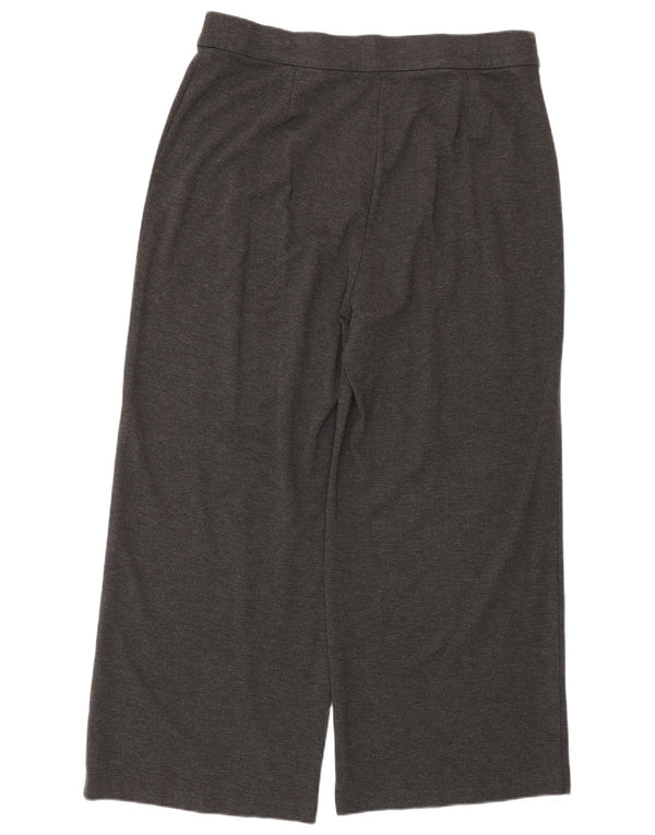 Calça feminina Marks & Spencer com pernas largas UK 18 XL W34 L28 cinza poliéster