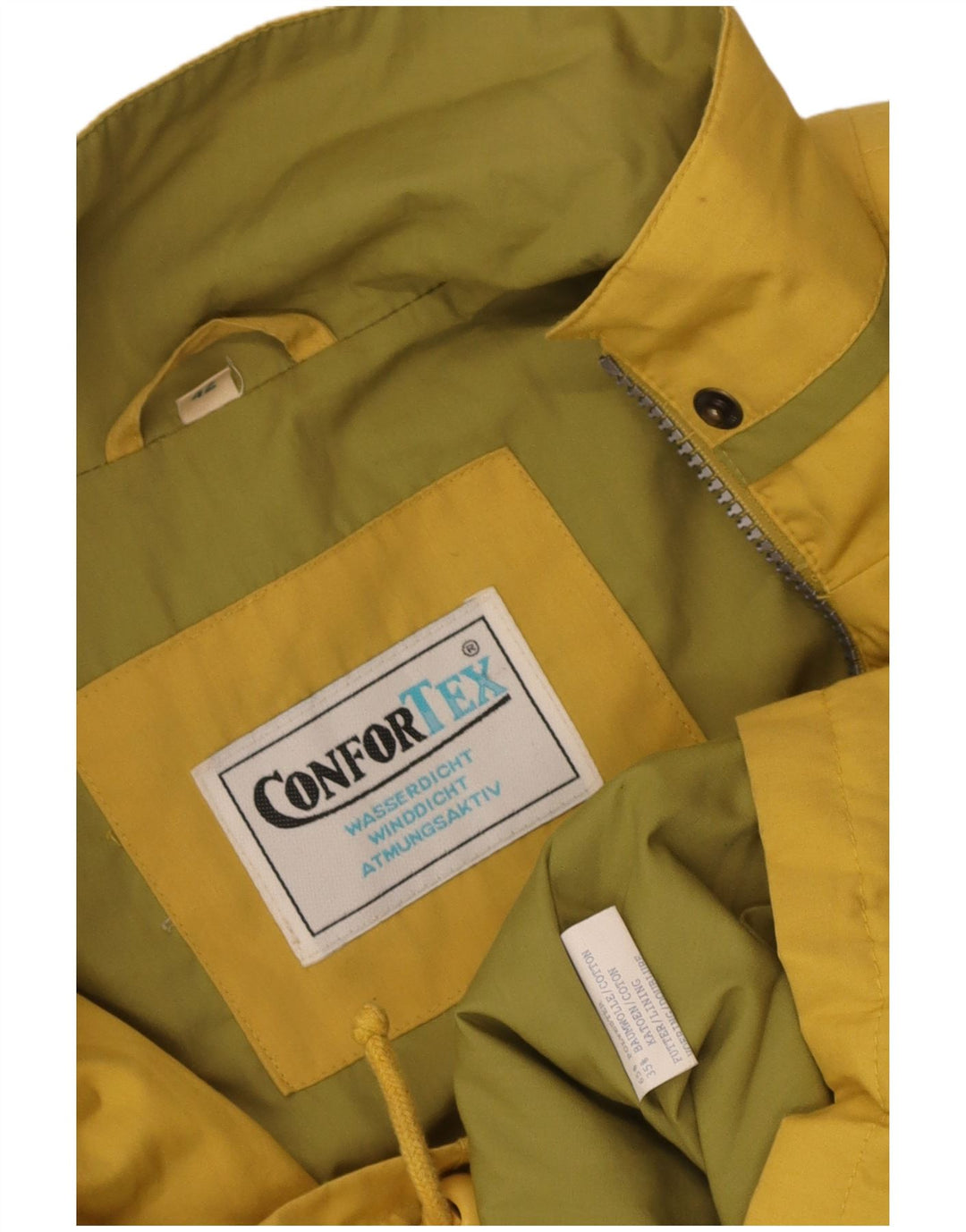 Capa de chuva desproporcionado UE 42 das mulheres do vintage grande poliéster amarelo