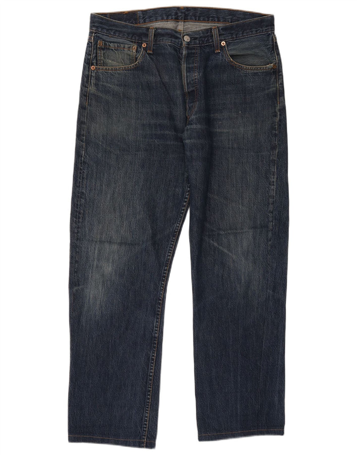 Calça jeans masculina Levi's 501 Straight W36 L28 azul algodão
