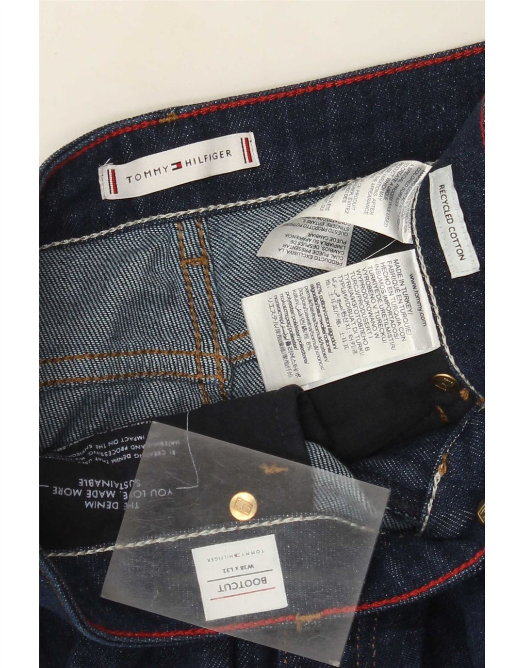 Jeans feminino Tommy Hilfiger Bootcut W28 L32 azul marinho algodão
