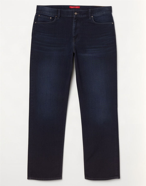 Hugo Boss Mens Straight Jeans W38 L34 Azul Marinho Algodão