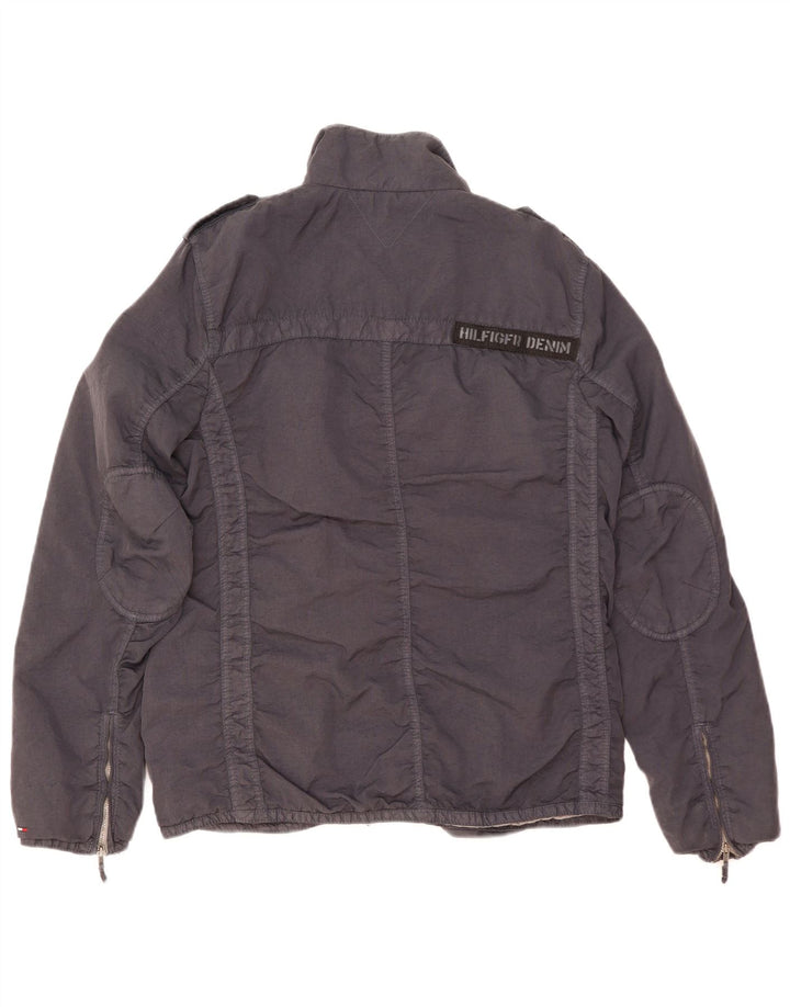 Jaqueta militar masculina TOMMY HILFIGER Reino Unido 38 Nylon azul marinho médio