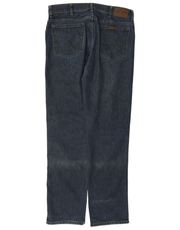 Wrangler Mens Regular Fit Straight Jeans W36 L34 Azul Marinho Algodão