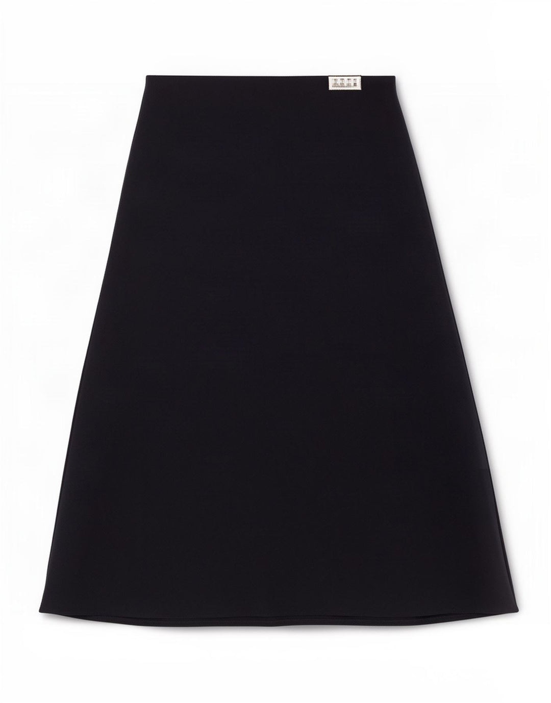 Saia midi feminina Marks & Spencer Reino Unido 12 médio W33 poliéster azul marinho
