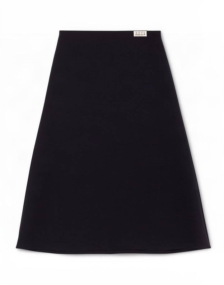 Saia midi feminina Marks & Spencer Reino Unido 12 médio W33 poliéster azul marinho