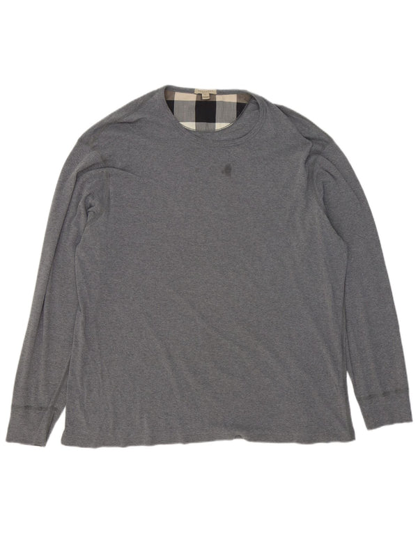 Top masculino Burberry manga comprida 2XL algodão cinza