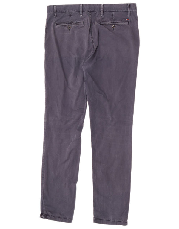 Tommy Hilfiger Mens Slim Chino Calças W34 L32 Azul Marinho Algodão