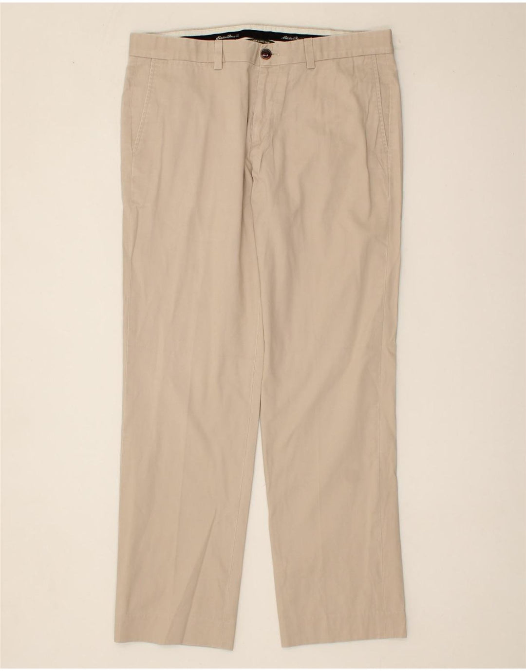 EDDIE BAUER Mens Khakis Slim Chino Trousers W36 L32 Beige Cotton Vintage Eddie Bauer and Second-Hand Eddie Bauer from Messina Hembry 