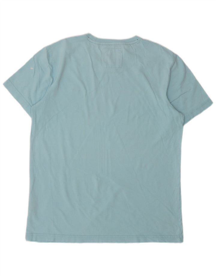 Camiseta masculina Crew Clothing Top pequeno algodão azul