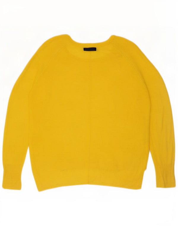 Zara Womens Boat Neck Jumper Sweater UK 14 Medium Yellow Viscose