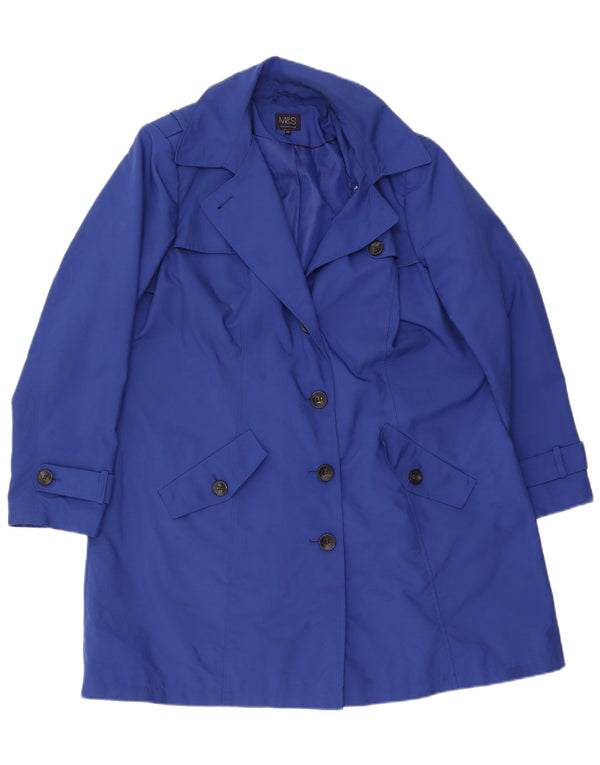 Casaco impermeável feminino Marks & Spencer UK 20 2XL azul poliéster