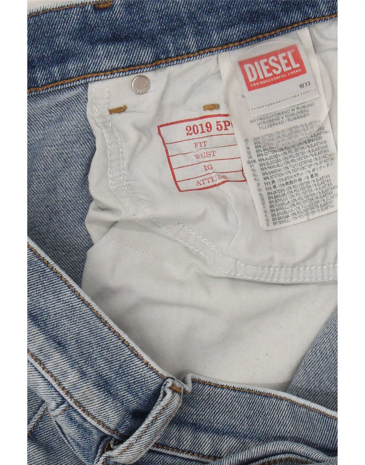 Jeans Slim Feminino Diesel W33 L32 Azul Algodão