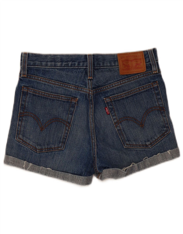 Shorts jeans feminino Levi's W26 pequeno algodão azul