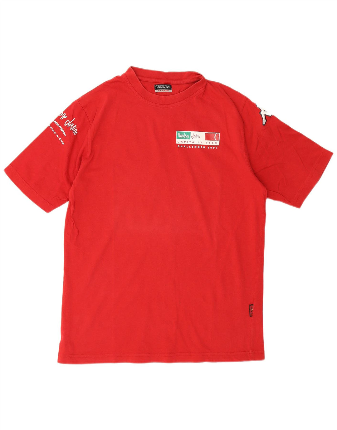 Camiseta gráfica masculina Kappa Top XL algodão vermelho