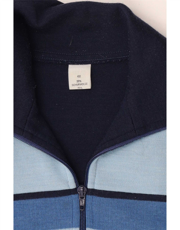 Jaqueta superior de agasalho masculino vintage IT 48 bloco colorido azul marinho médio