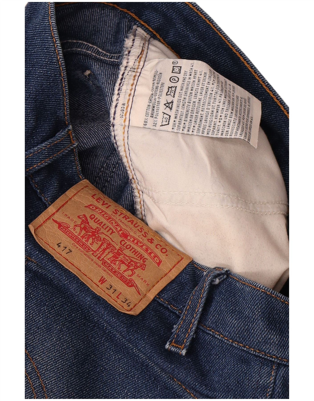 Levi's Masculino 417 Straight Jeans W31 L28 Azul Algodão