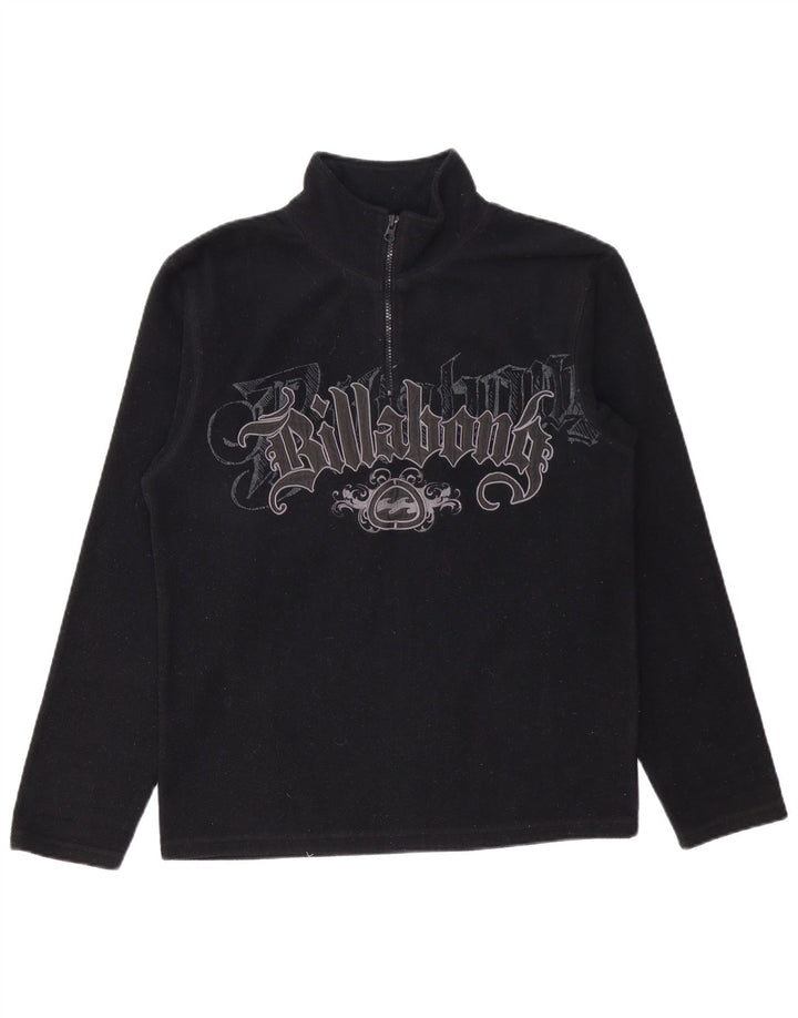 BILLABONG Suéter masculino de lã com zíper e gola pequena em poliéster preto