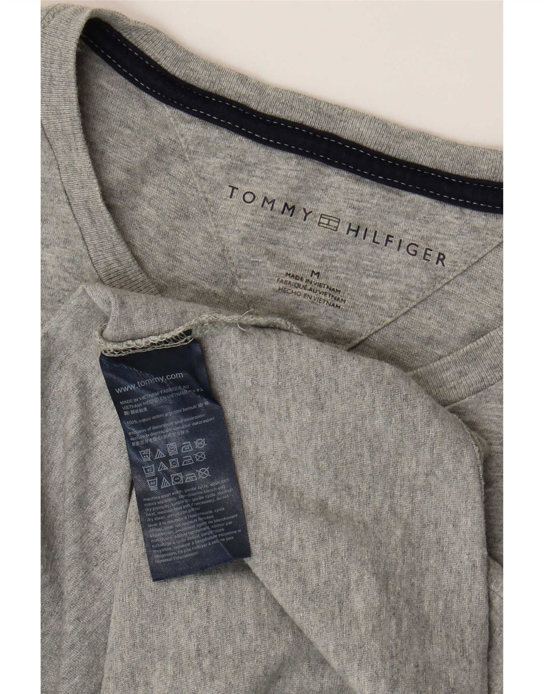 Camiseta masculina Tommy Hilfiger Top cinza médio algodão