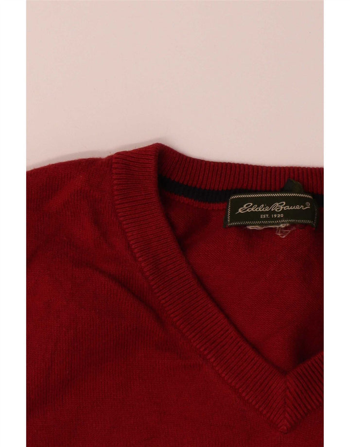 Eddie Bauer Colete masculino regata médio algodão Borgonha