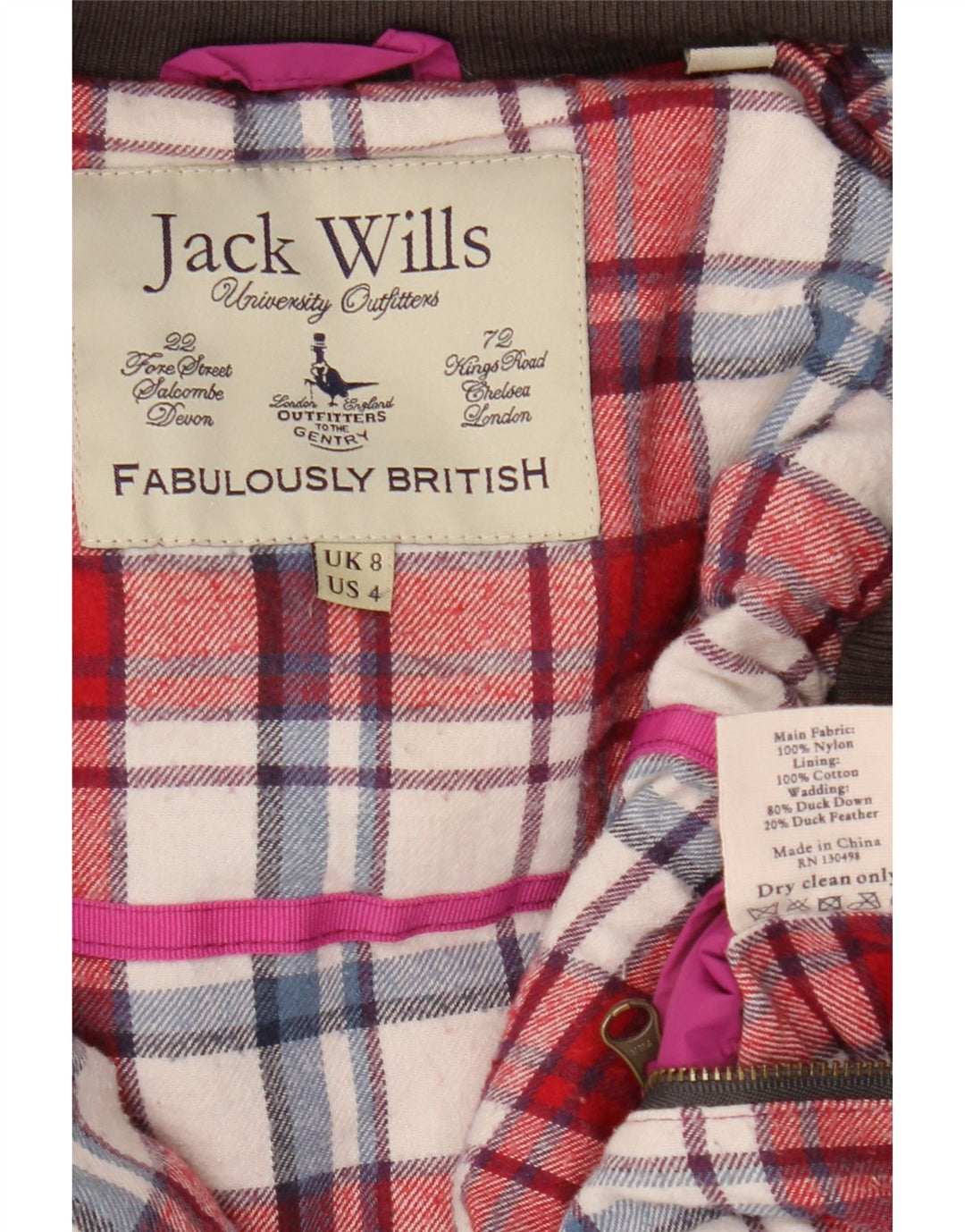 JACK WILLS Colete acolchoado feminino UK 8 pequeno cinza nylon