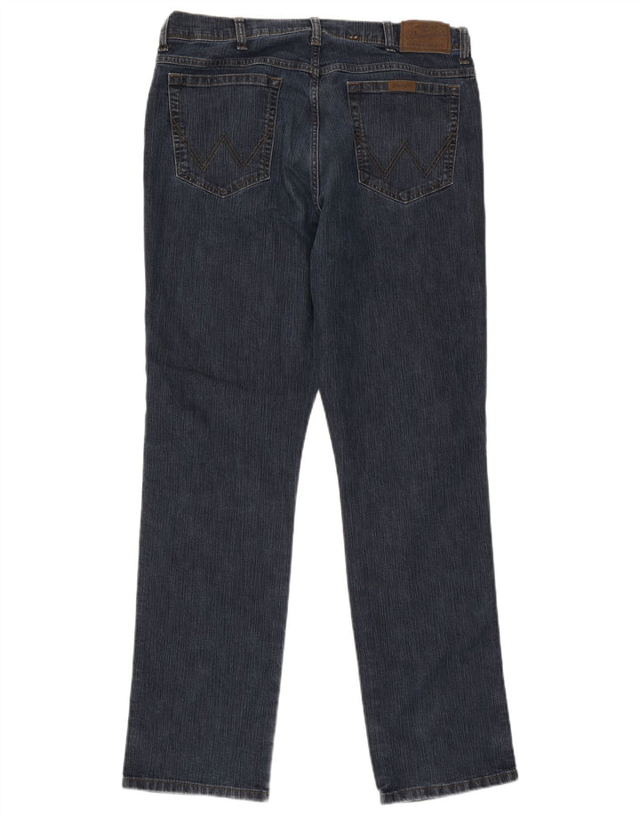Wrangler Mens Straight Jeans W38 L34 Azul Marinho Algodão