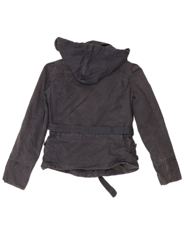 Jaqueta utilitária feminina com capuz Levi's UK 14 algodão azul marinho médio