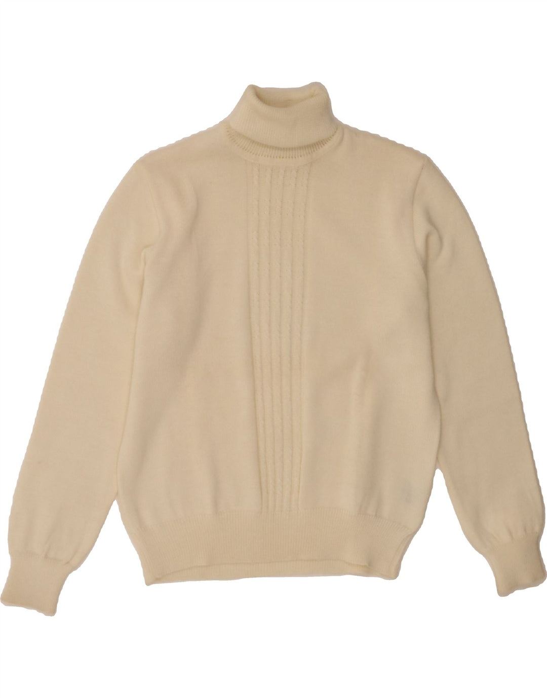 VINTAGE Womens Roll Neck Jumper Sweater IT 42 Medium Off White Acrylic Vintage Vintage and Second-Hand Vintage from Messina Hembry 