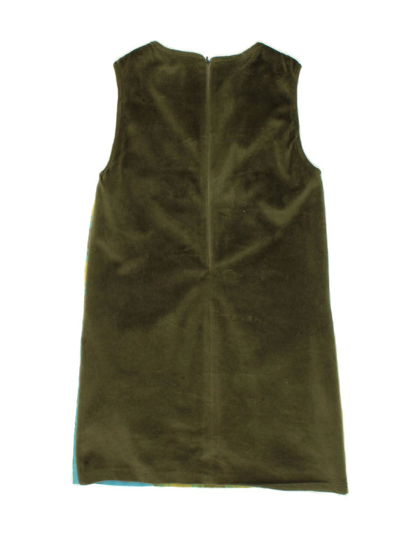LAURA BIAGIOTTI Vestido feminino sem mangas evasê 8-9 anos XL verde patchwork