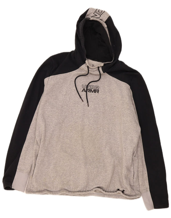 Under Armour masculino gráfico moletom com capuz XL cinza colorblock algodão