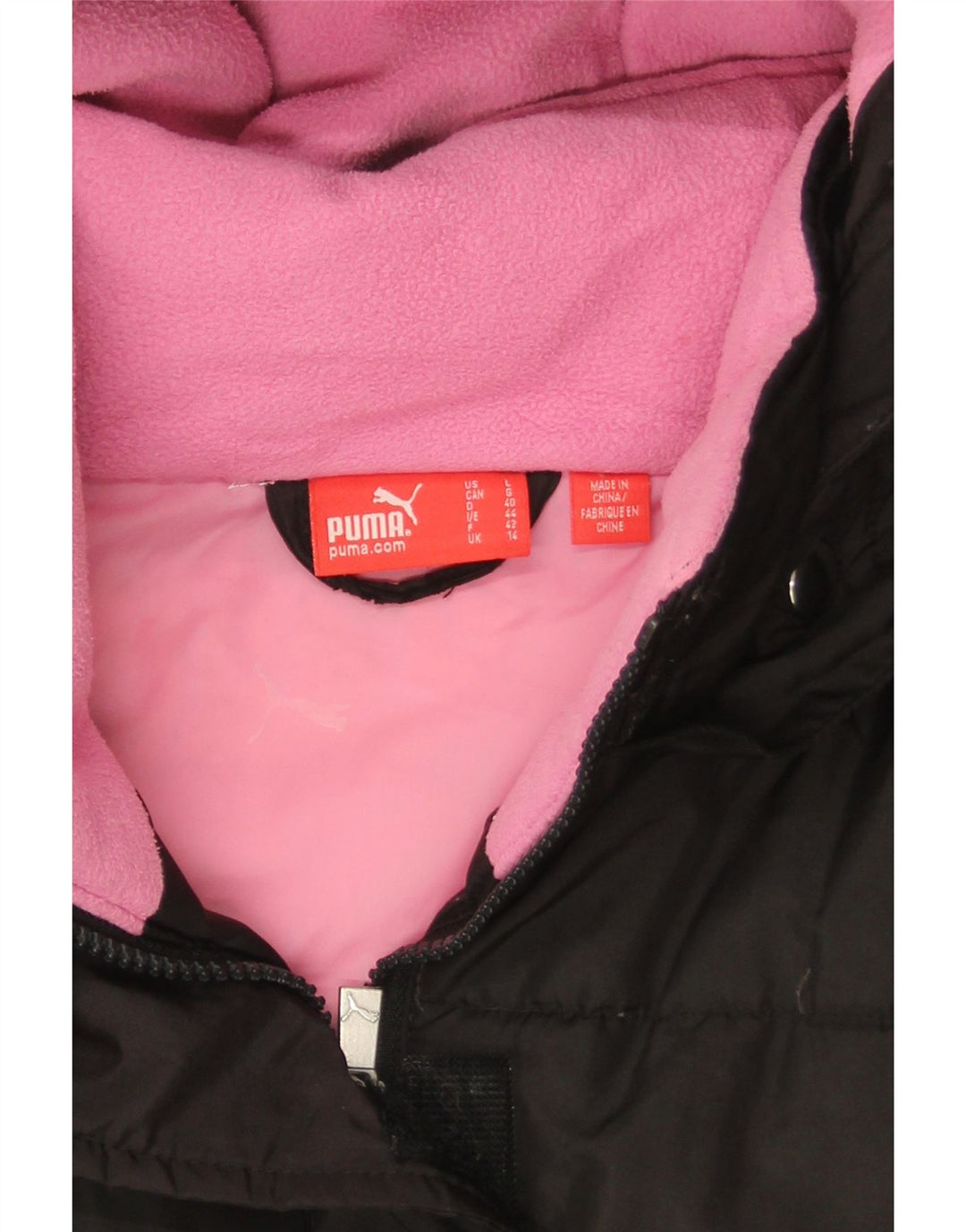 Jaqueta acolchoada com capuz feminina PUMA UK 14 grande preta