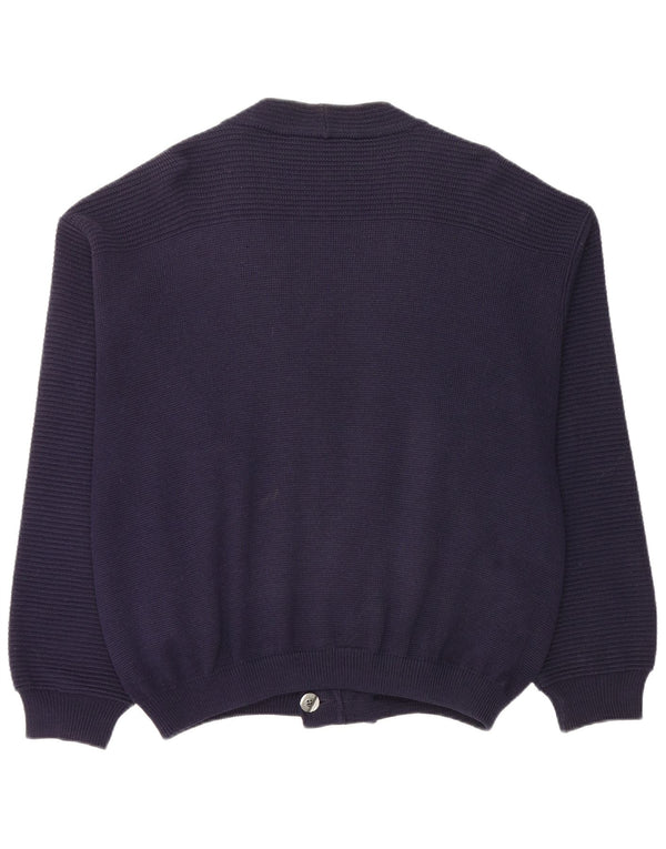 Suéter cardigã masculino Frank Alexs com peito duplo IT 54 XL lã azul marinho
