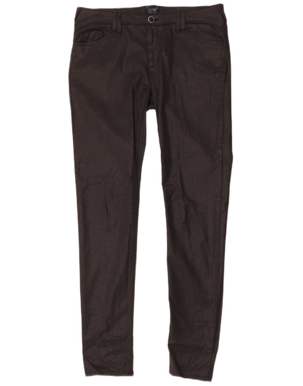 Armani Womens Skinny Casual Trousers W29 L31 Black Cotton
