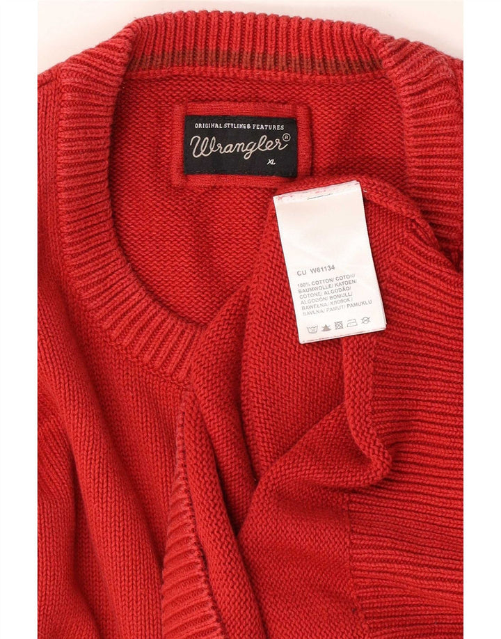 Wrangler Suéter masculino com gola redonda XL algodão vermelho