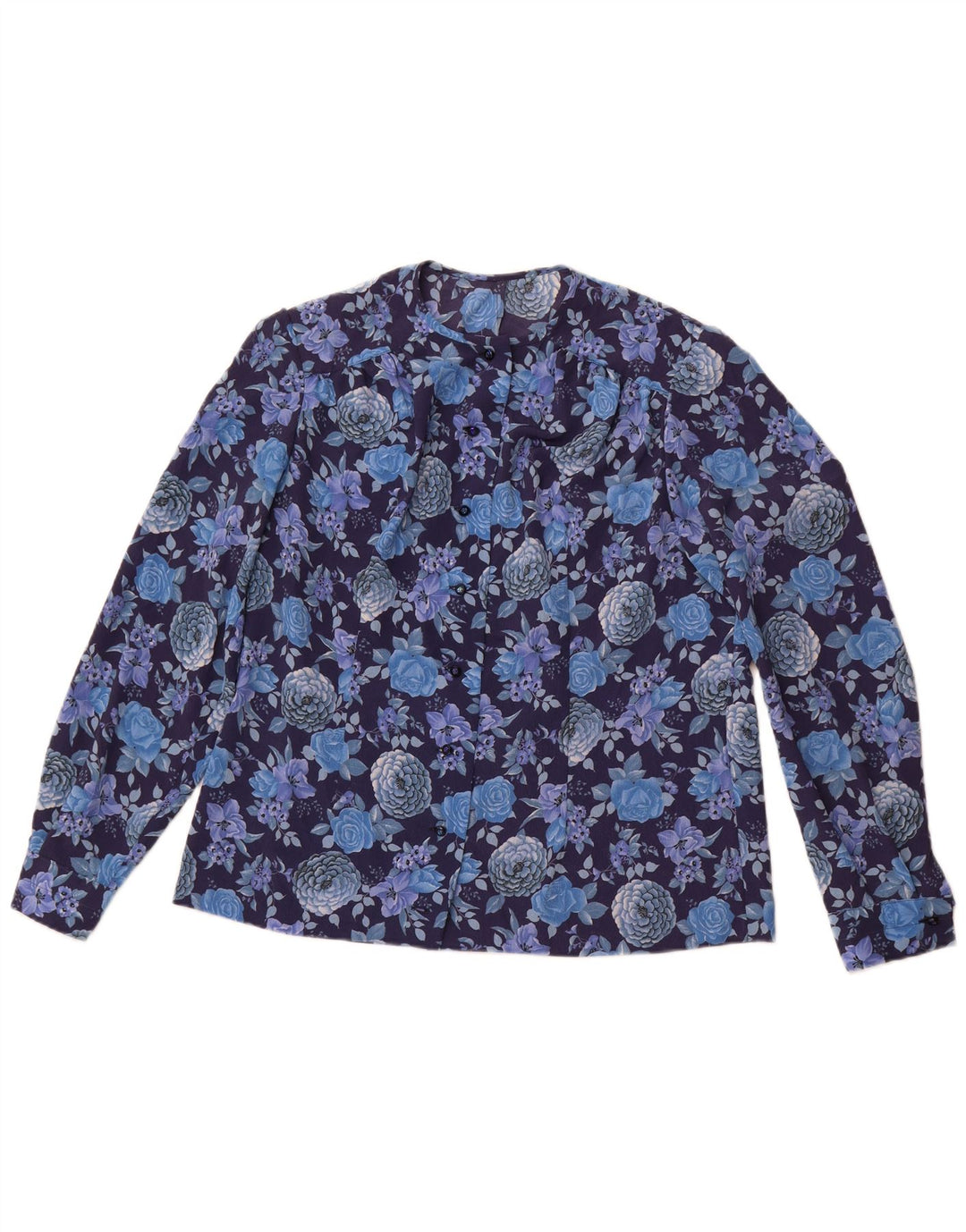 Blusa feminina VINTAGE UK 14 médio roxo floral