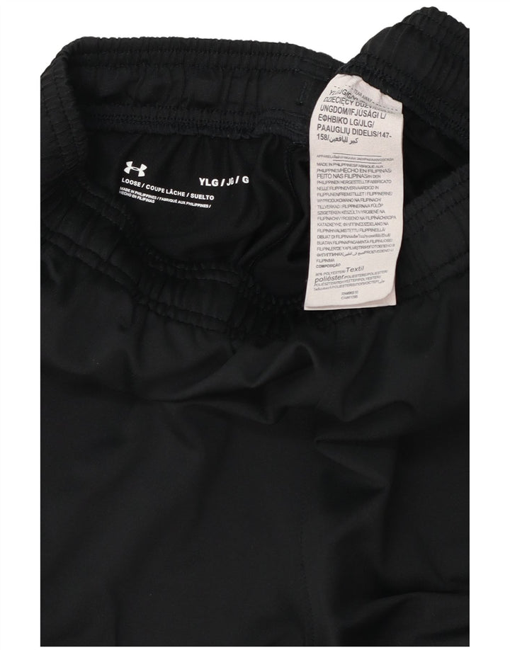 Calça de treino Under Armour Boys 11-12 anos grande poliéster preto