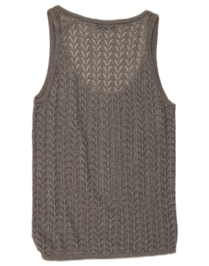 Zara Womens Crochet Vest Top Reino Unido 8 Pequeno Cinza