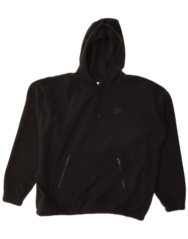 Jumper de lã com capuz masculino Nike grande poliéster preto