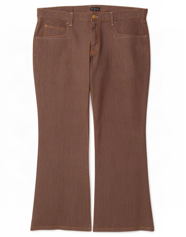 Calça casual feminina Marks & Spencer Autograph UK 18 XL W38 L29 marrom