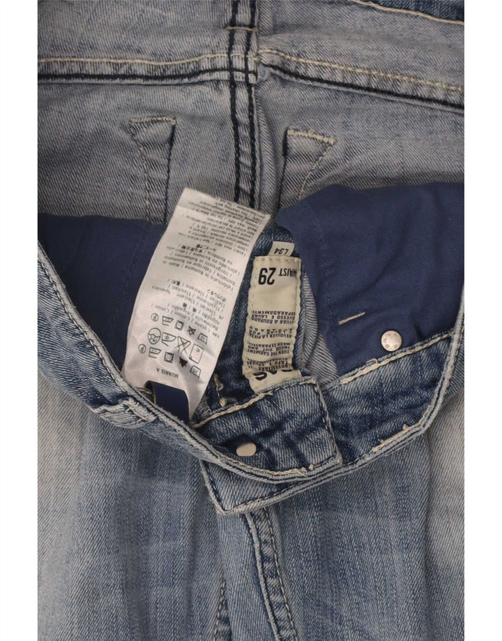 Jeans retos femininos Gas W29 L34 algodão azul